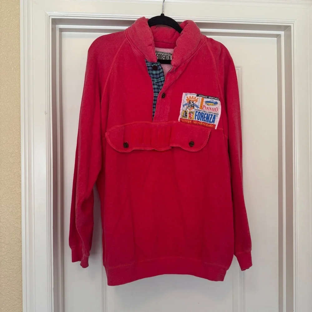 Forenza Authentic Sportswear Pink Vintage Pullover Sweatshirt with Patch - Picture 1 of 6